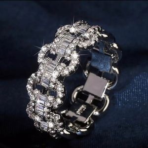 2022 Silver Color Chain Rings Wedding Fashion Jewelry